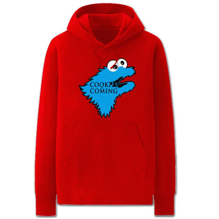 A Song of Ice and Fire Hoodies - Solid Color Cookie Monster Cartoon Style Cute Fleece Hoodie