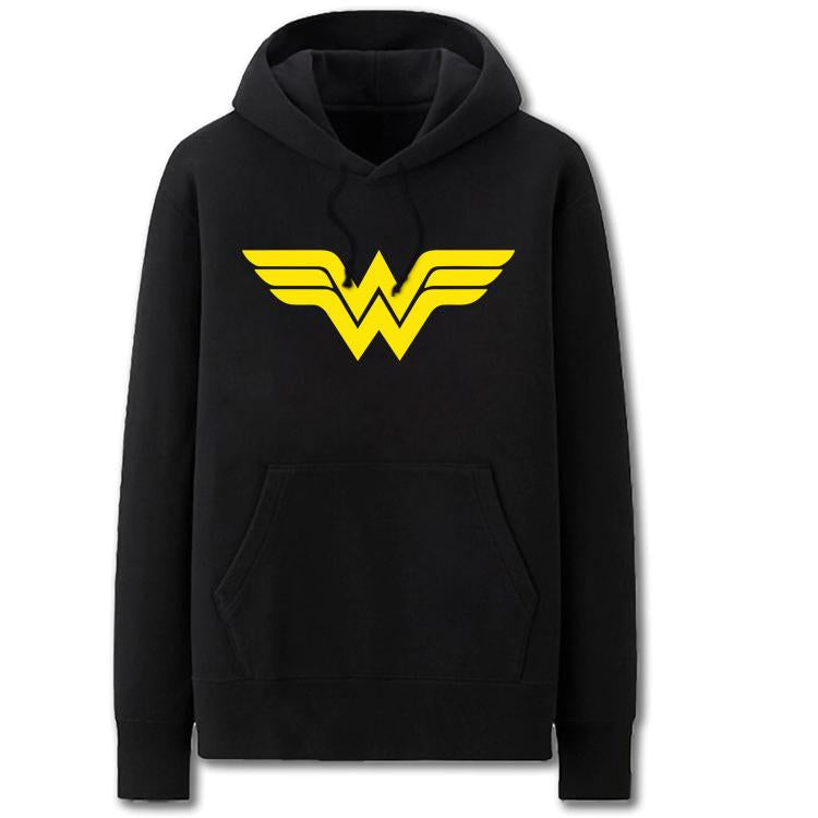 Wonder Woman Hoodies - Solid Color Wonder Woman Logo Icon Fleece Hoodie