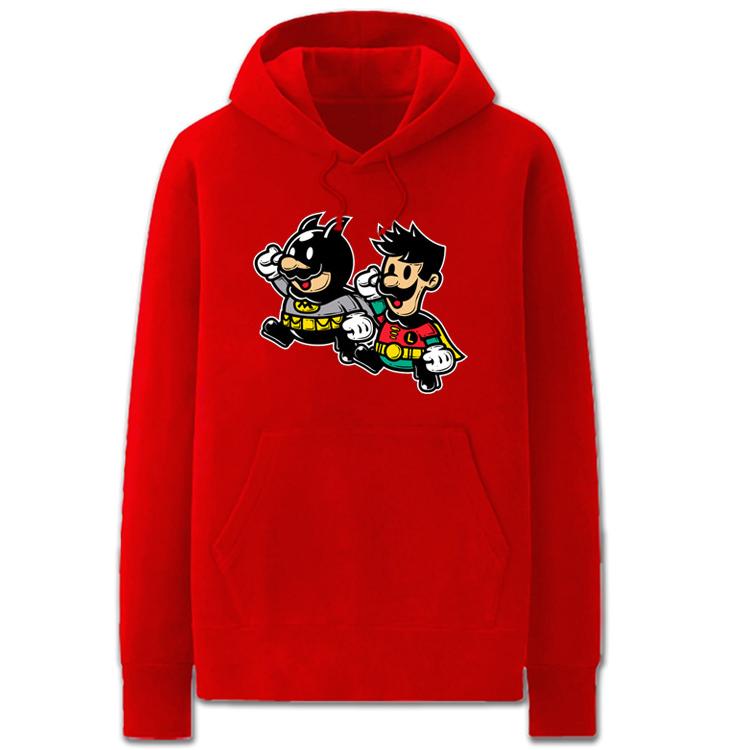 Batman Hoodies - Solid Color Super Hero Batman Cartoon Style Funny Fleece Hoodie
