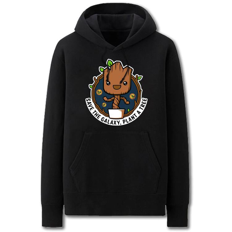Guardians of the Galaxy Hoodies - Solid Color Groot Cartoon Style Super Cute Fleece Hoodie