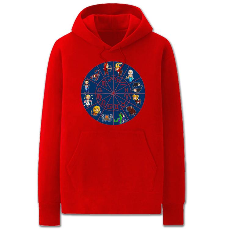 The Avengers Hoodies - Solid Color Zodiac Map Cartoon Style Fleece Hoodie