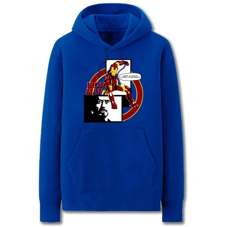The Avengers Hoodies - Solid Color Iron Man Icon Cartoon Style Fleece Hoodie
