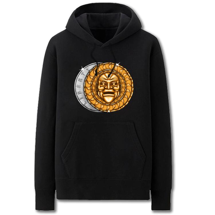 Anime Game Hoodies - Solid Color Lucky Coin Icon Fleece Hoodie