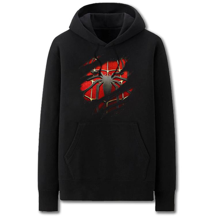 Spiderman Hoodies - Solid Color Spiderman Logo Icon Fleece Hoodie