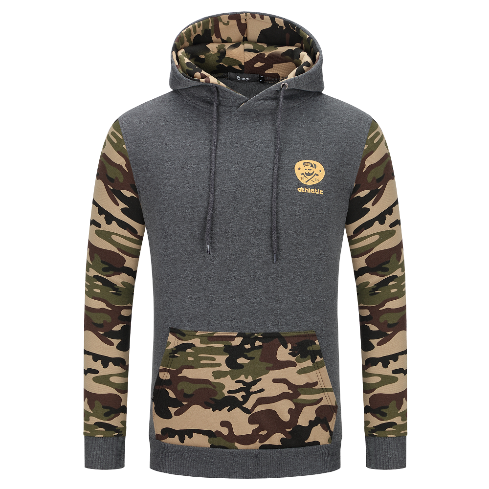 Camouflage Hoodies - Pullover Fleece White Black Hoodie