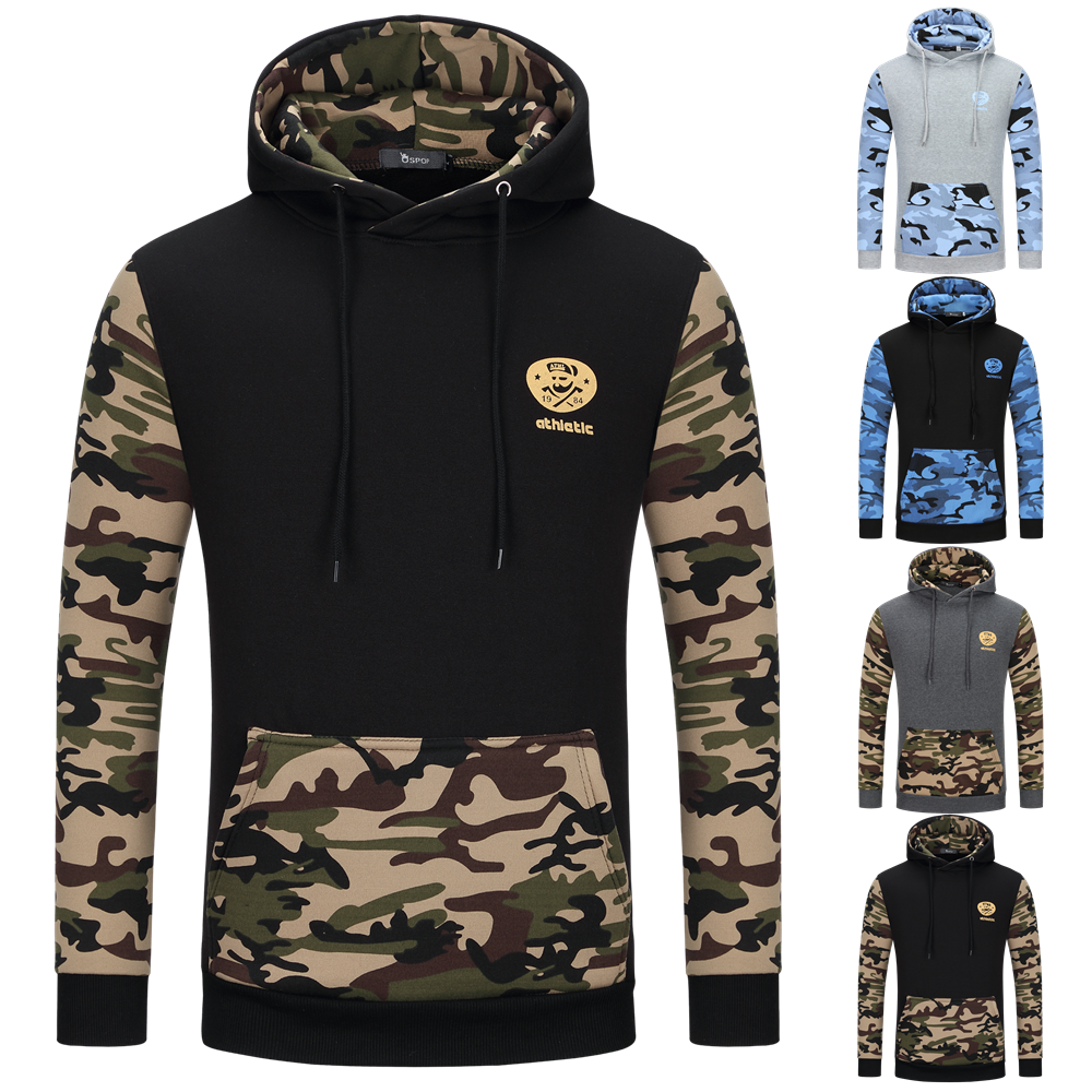 Camouflage Hoodies - Pullover Fleece White Black Hoodie