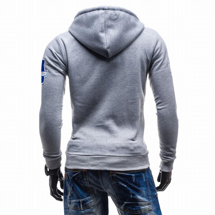 Solid Color Letter Printed Hoodies - Pullover Fleece Bright Grey Hoodie