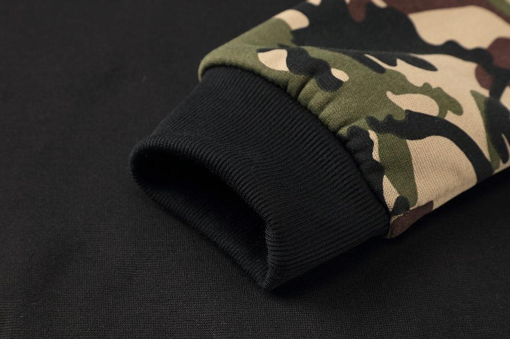Camouflage Hoodies - Pullover Fleece White Black Hoodie