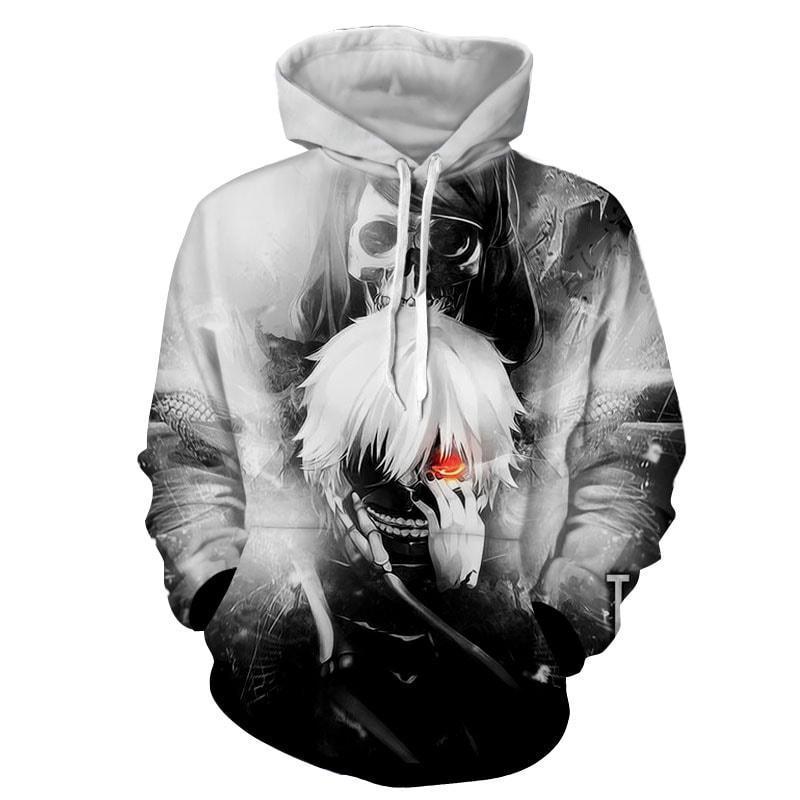 Anime Tokyo Ghoul Ken Kaneki 3D Printed Hoodie