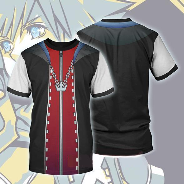 Kingdom Hearts 1 Sora Hoodies - Zip Up Red Tie Hoodie