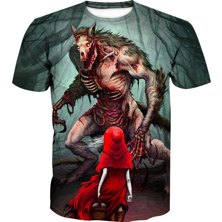 Red Riding Hood and Wolf Sweatshirt - Printed Clothes