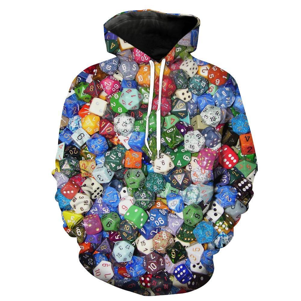 Gaming Dice Hoodies - Table Top Dice Pullover Hoodie