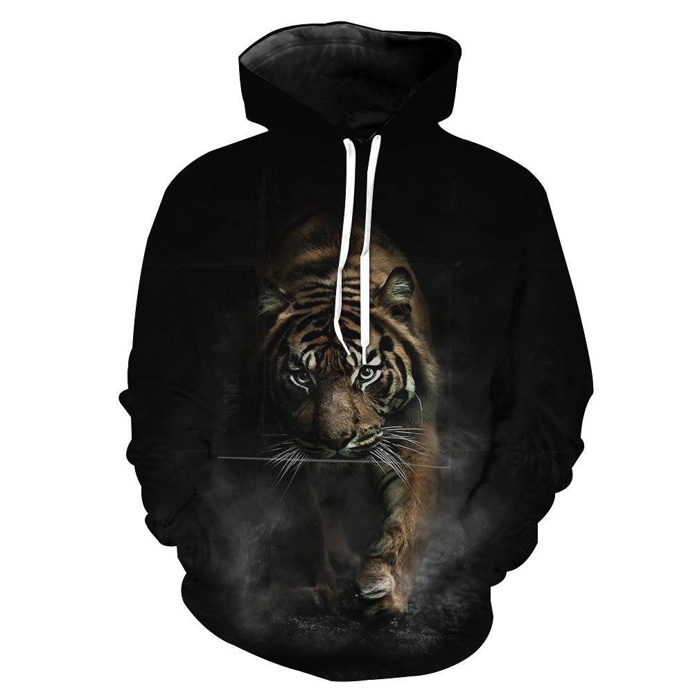 Tiger Hoodies  - Crouching Tiger Pullover Hoodie