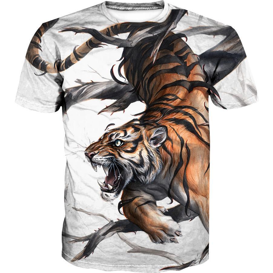 Tiger Hoodies - Printed Tiger Pullover Hoodie