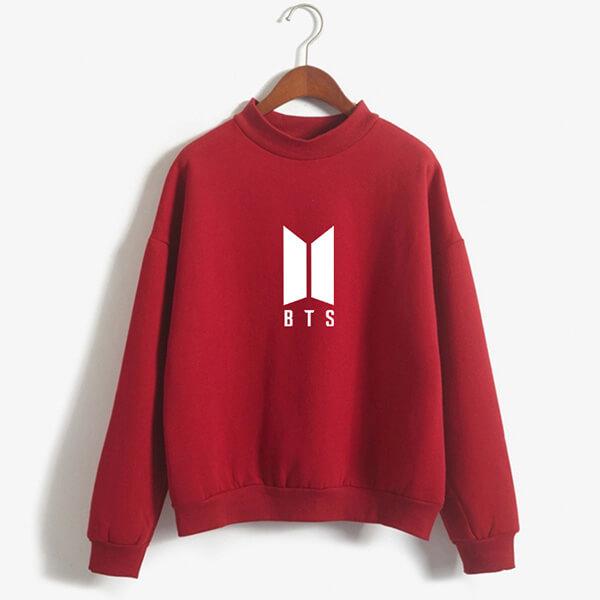 BTS Sweatshirt - BTS Emblem Turtleneck Sweatshirt