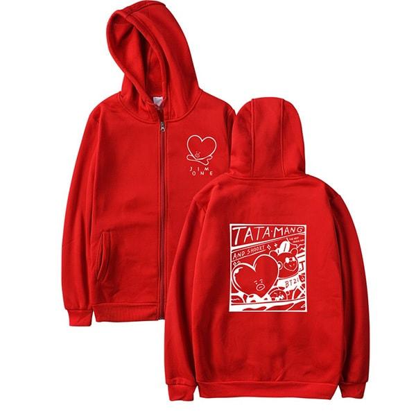 BTS Hoodie - "TATA MANG" Zipper Hoodie