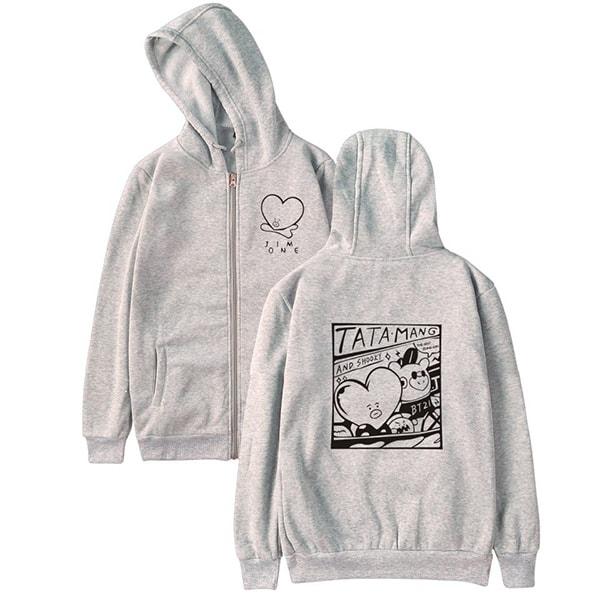 BTS Hoodie - "TATA MANG" Zipper Hoodie