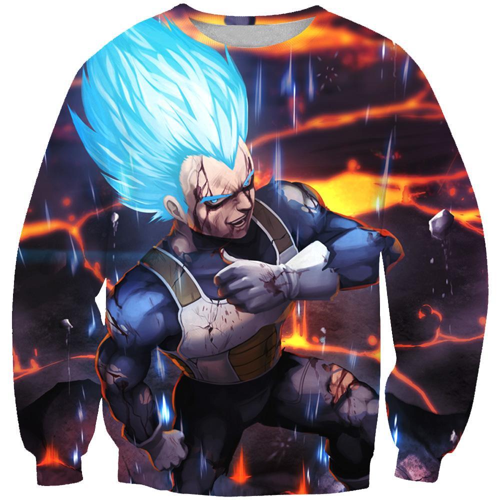 Dragon Ball Z Hoodies - Super Saiyan Blue Vegeta Pullover Hoodies