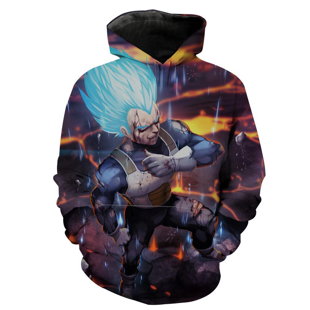 Dragon Ball Z Hoodies - Super Saiyan Blue Vegeta Pullover Hoodies