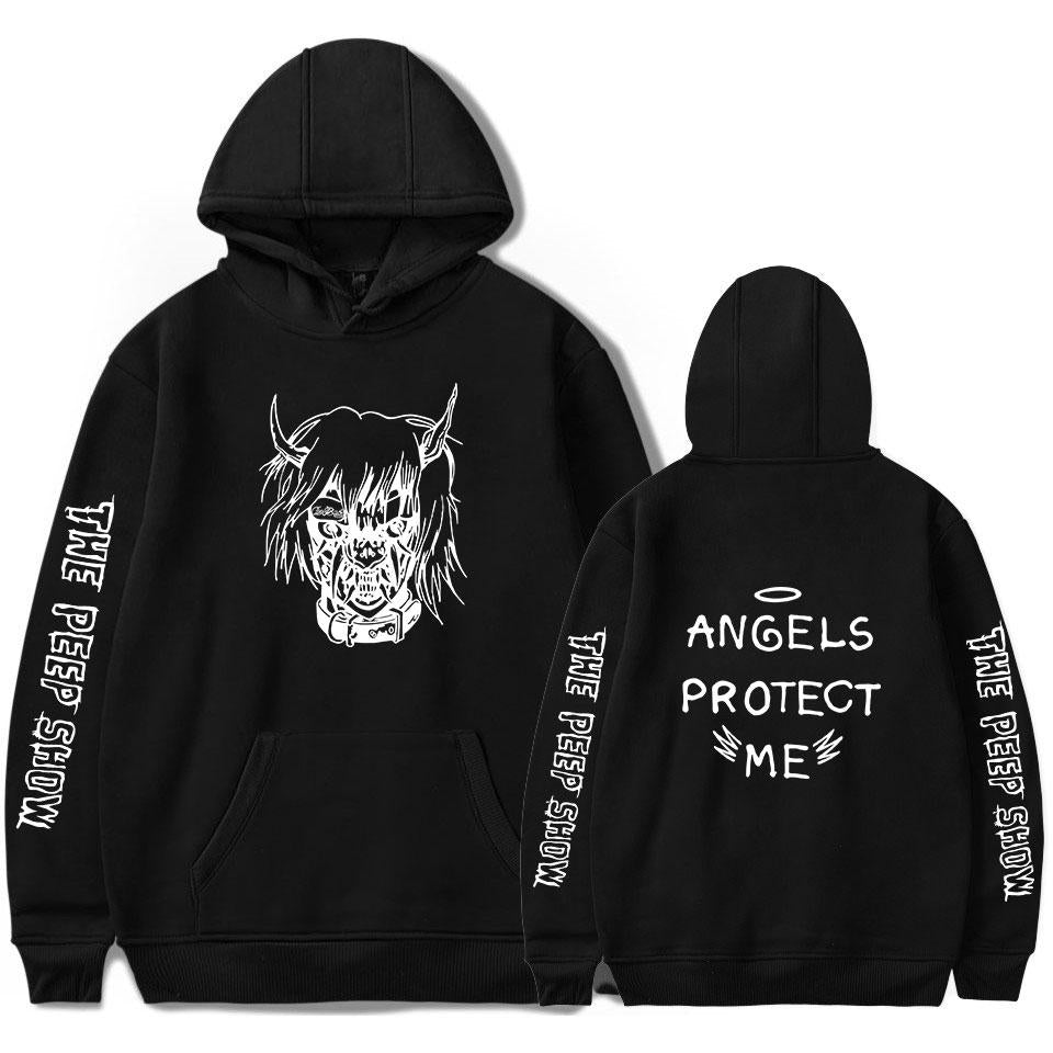 Lil Peep Hoodies - Angle Letter Printed  Pullover Hoodie