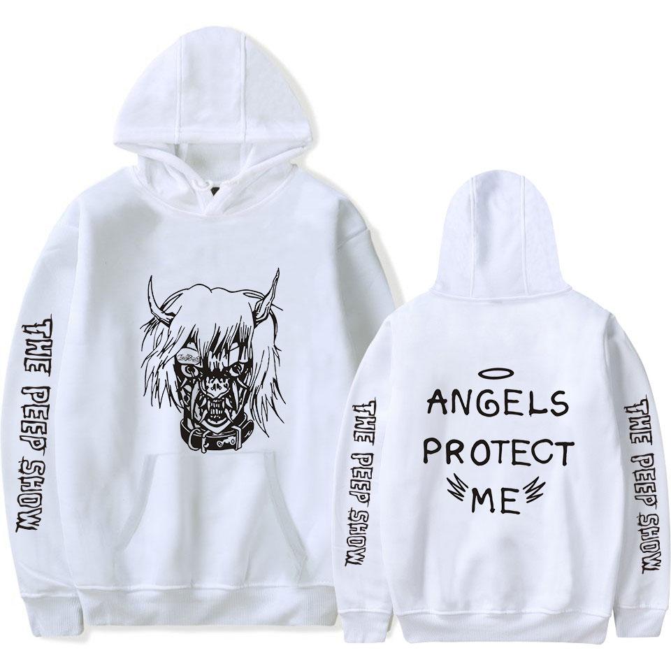 Lil Peep Hoodies - Angle Letter Printed  Pullover Hoodie