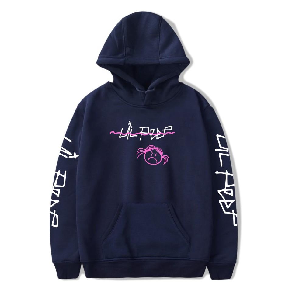 Lil Peep Hoodies - Angle Letter Printed  Pullover Hoodie