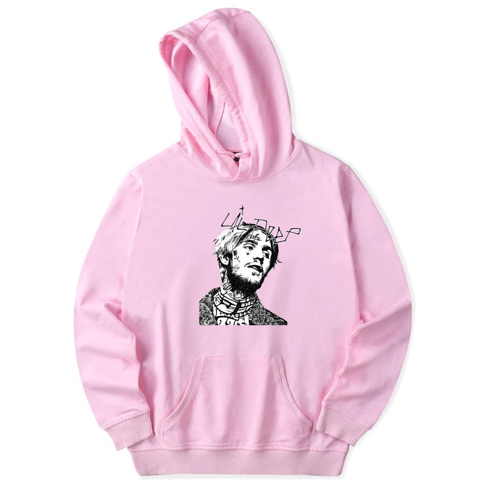 Lil Peep Hoodies - Head Portrait Printed  Pullover Hoodie