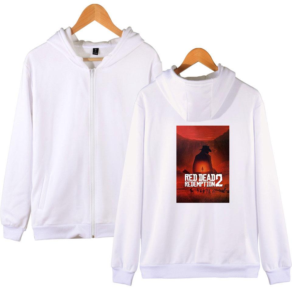 Red Dead Redemption 2 Hoodies - Solid Color Red Dead Redemption 2 Claas Van Der Linde Zip Up Hoodie