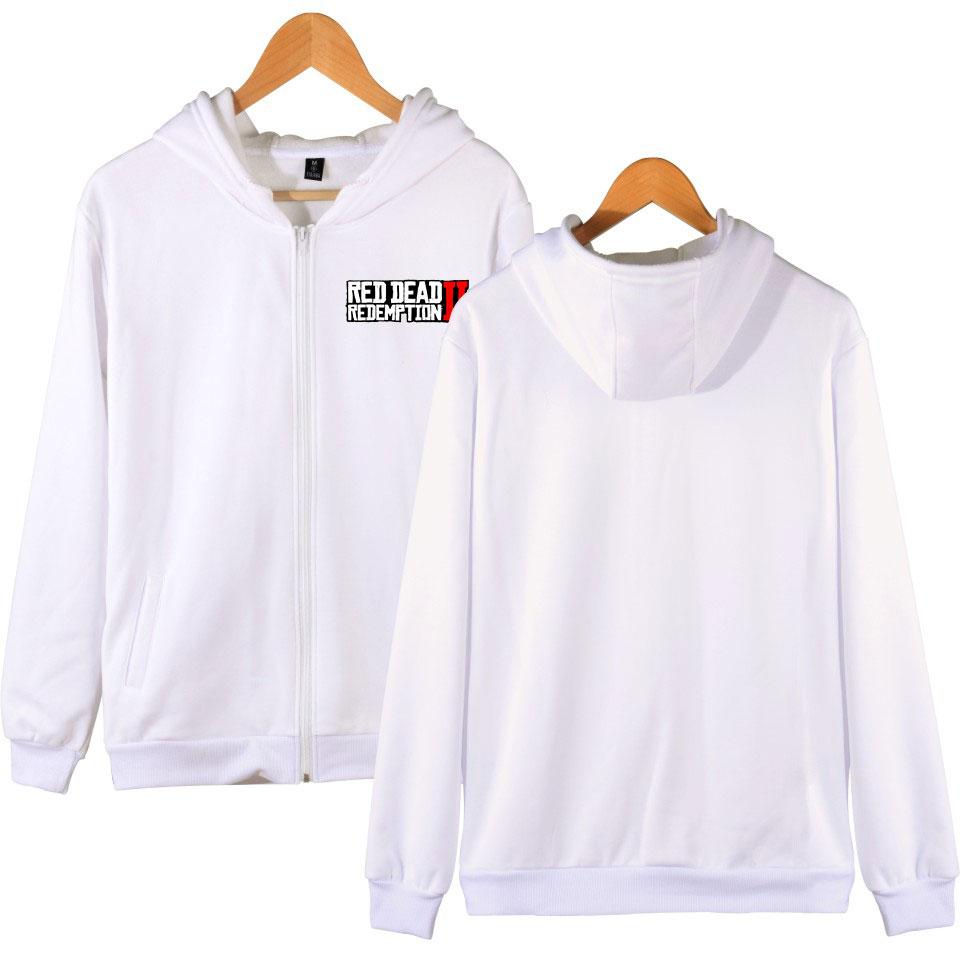Red Dead Redemption 2 Hoodies - Solid Color Red Dead Redemption 2 LOGO Icon Zip Up Hoodie