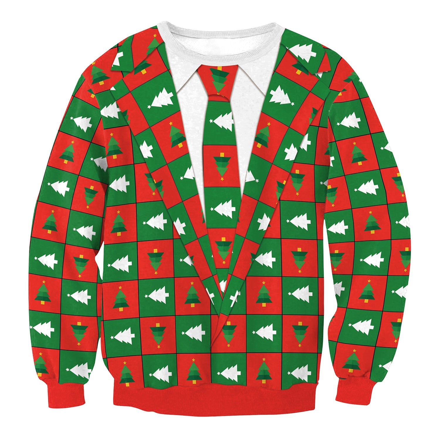 Christmas Sweatshirts - Cute Christmas Tree Icon 3D Sweatshirt