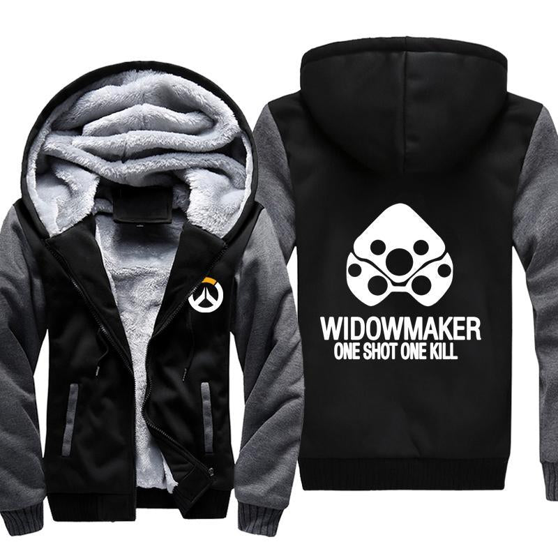Overwatch Widowmaker Jackets - Zip Up Black One Shot Fleece Jacket