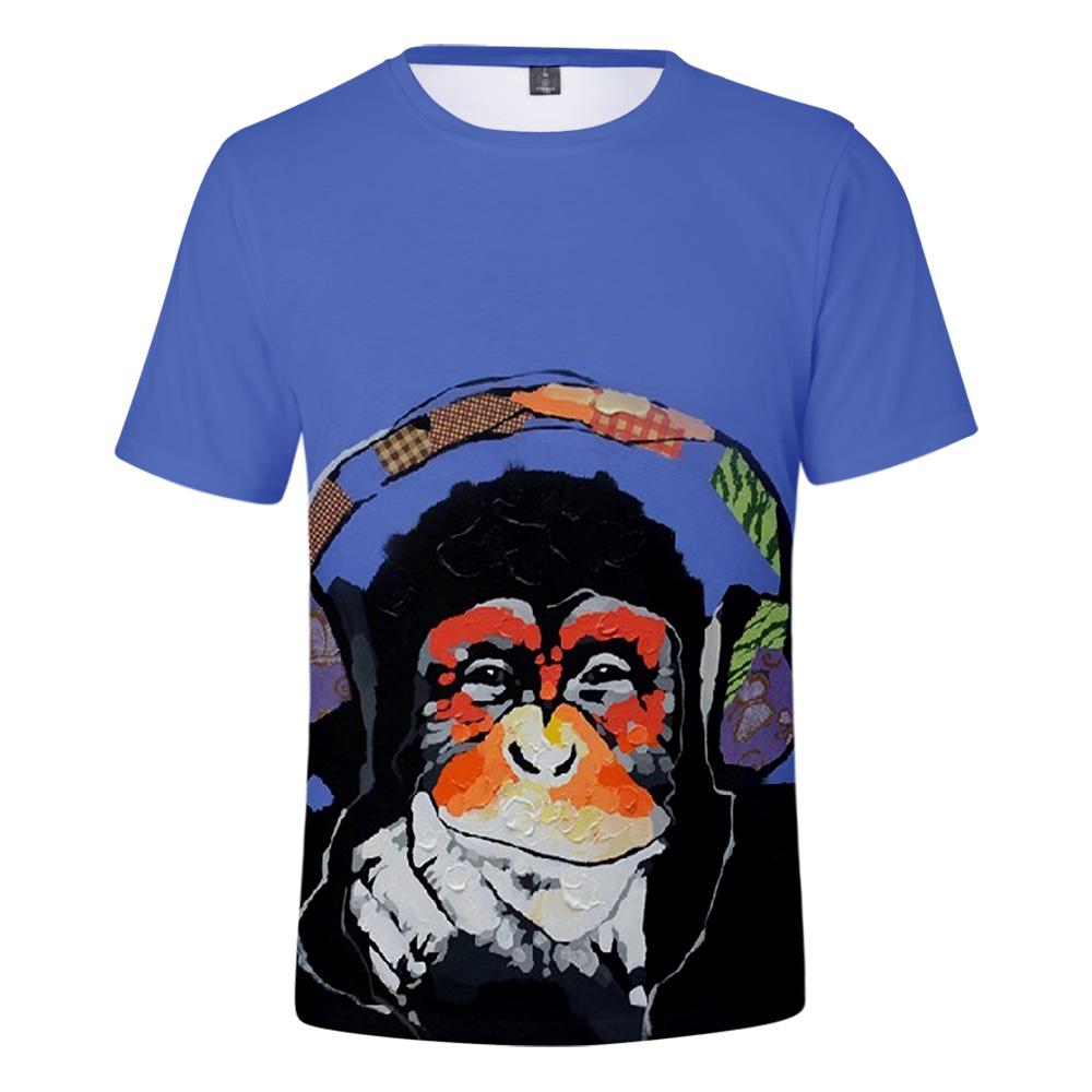 Unisex Fashionable 3 Colors 3D Print T-Shirt with Cartoon Orangutan