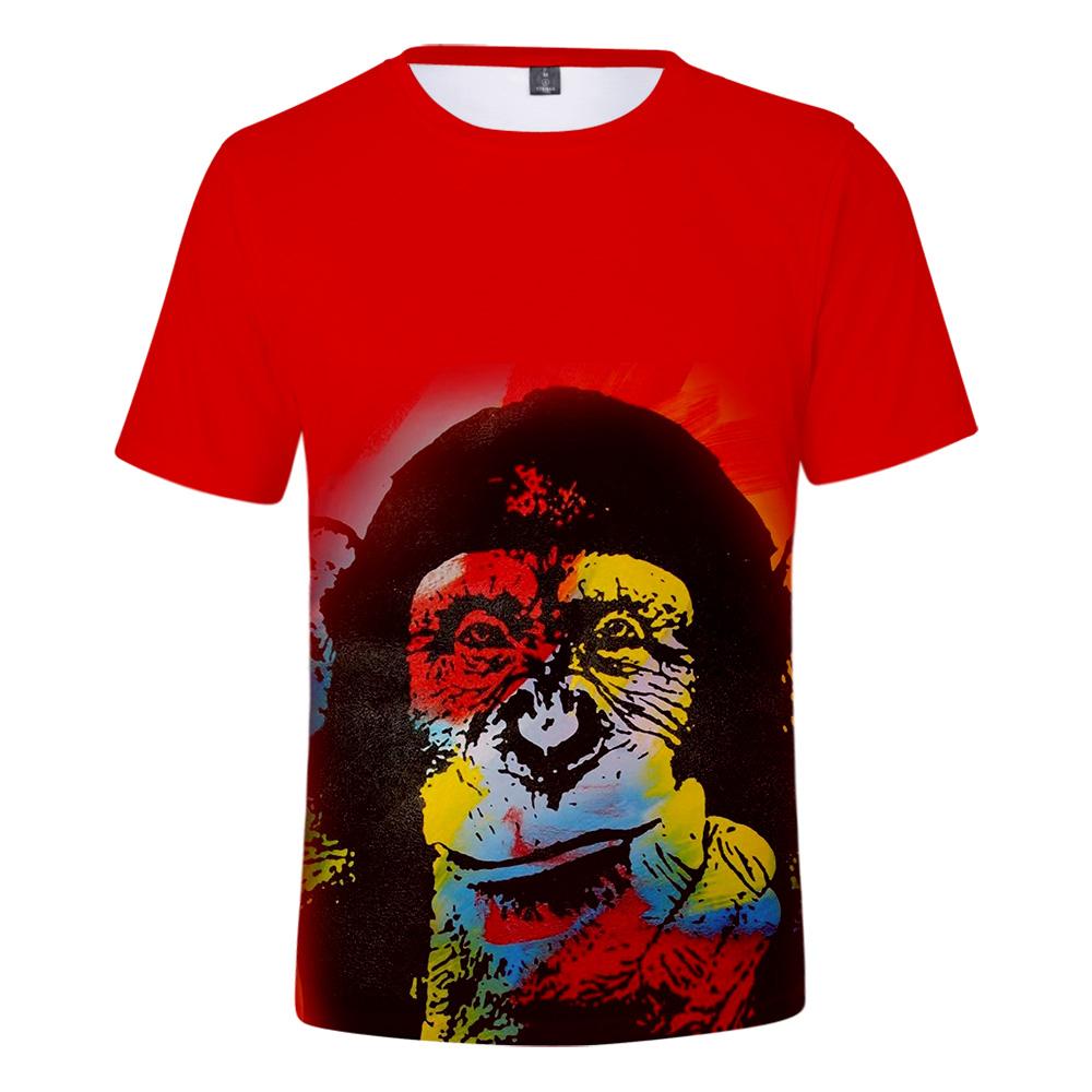 Unisex Fashionable 3 Colors 3D Print T-Shirt with Cartoon Orangutan