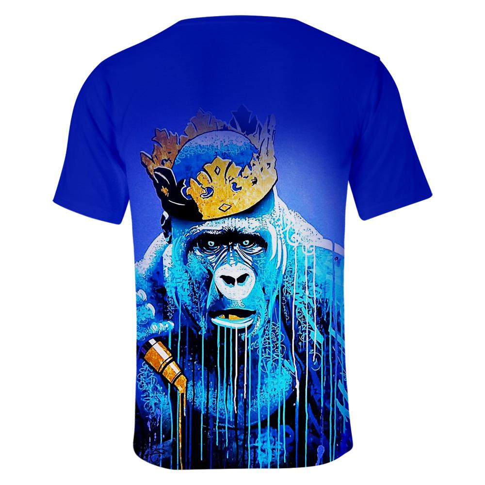 Unisex Fashionable 3 Colors 3D Print T-Shirt with Cartoon Orangutan