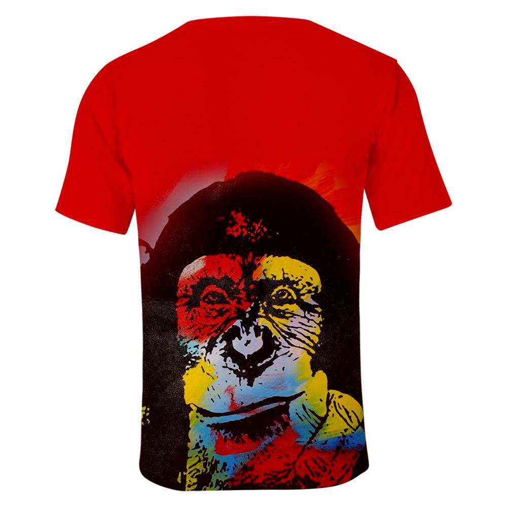 Unisex Fashionable 3 Colors 3D Print T-Shirt with Cartoon Orangutan