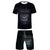 Men‘s Fashionable Black 3D Print Orangutan T-Shirt and Shorts Two-piece Set