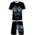 Men‘s Fashionable Black 3D Print Cartoon Orangutan T-Shirt and Shorts Two-piece Set