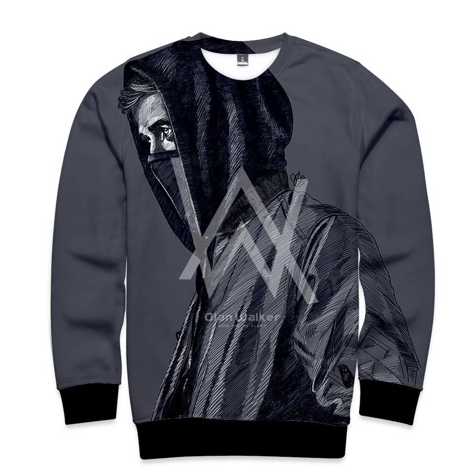Alan Walker Sweatshirts - Mask Grey 3D Sweatshirt