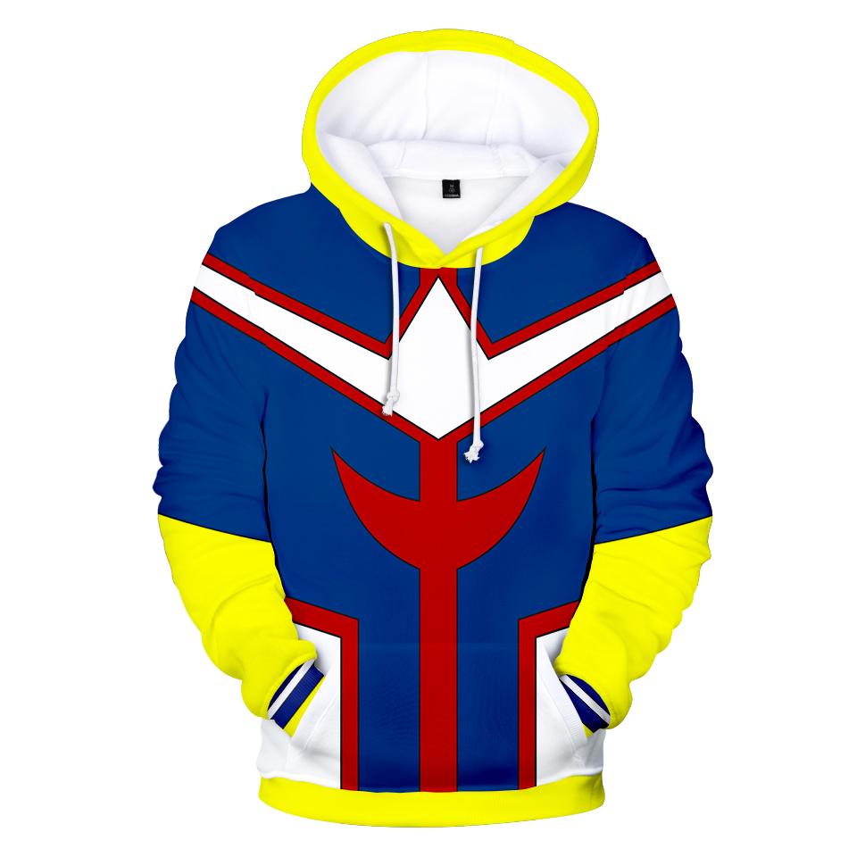 My Hero Academia Hoodies - Cosplay Boku No Hero All Might Super Cool Blue Hoodie