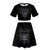 Women's Fashionable Black 3D Print Orangutan Short T-shirt and Skirt Two-piece Set