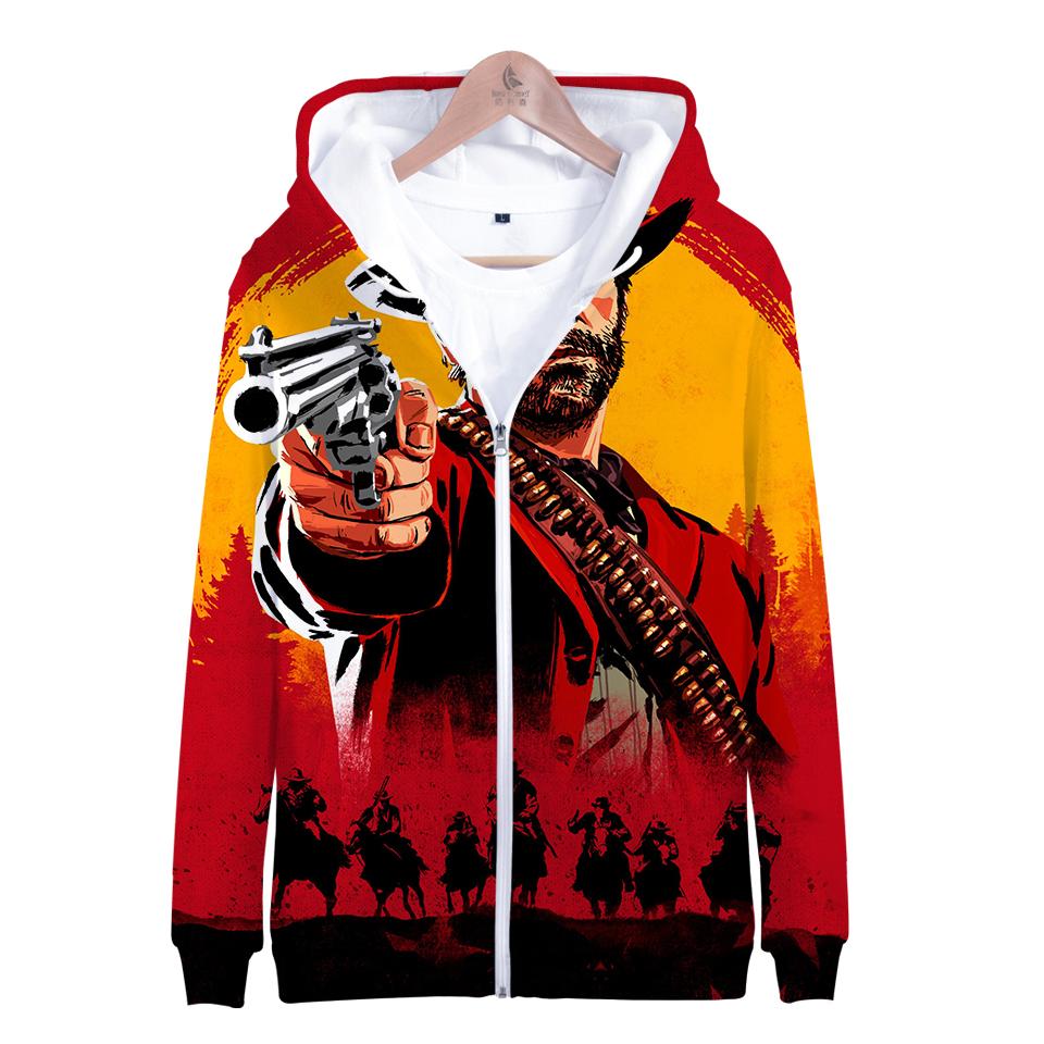 Red Dead Redemption 2 Hoodies - Red Dead Redemption 2 Arthur Morgan Super Cool 3D Zip Up Hoodie