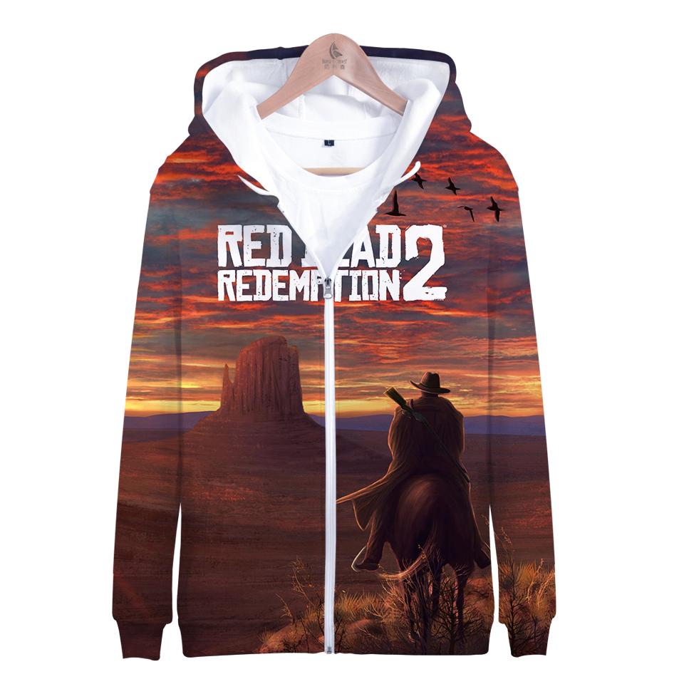 Red Dead Redemption 2 Hoodies - Red Dead Redemption 2 Game Character Arthur Morgan 3D Zip Up Hoodie
