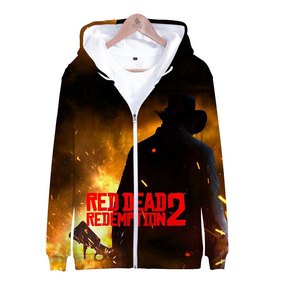 Red Dead Redemption 2 Hoodies - Red Dead Redemption 2 Arthur Morgan Super Cool 3D Zip Up Hoodie
