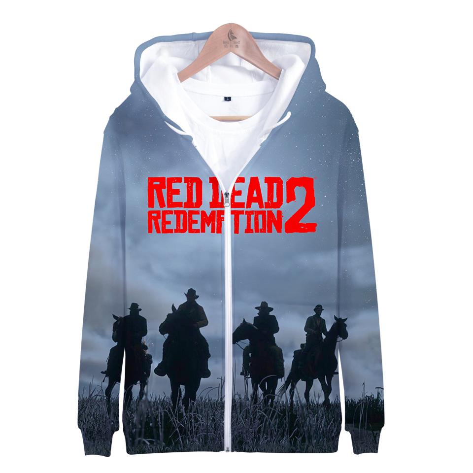 Red Dead Redemption 2 Hoodies - Red Dead Redemption 2 Game Character Super Cool 3D Zip Up Hoodie