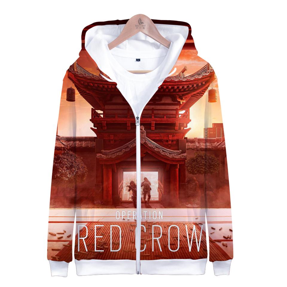 Rainbow Six Hoodies - Super Cool Rainbow Six Commando Red Zip Up Hoodie