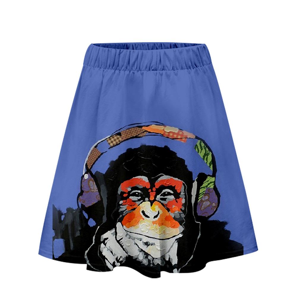 Women&#39;s Fashionable 3 Colors 3D Print Cartoon Orangutan Short Skirt