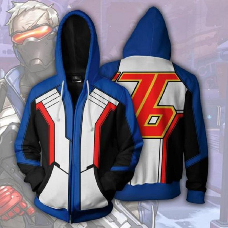 Overwatch Hoodie - Soldier 76 Zip Up Hoodie