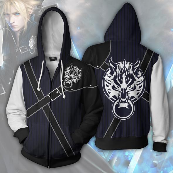 Final Fantasy Hoodies -  Zip Up Cloud Strife Hoodie