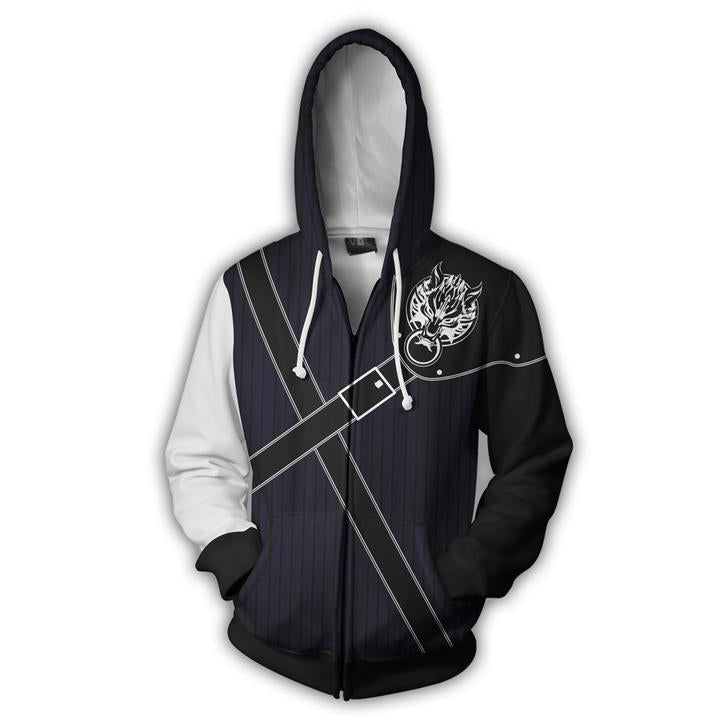 Final Fantasy Hoodies -  Zip Up Cloud Strife Hoodie