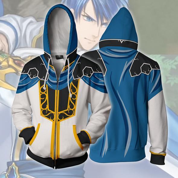 Fire Emblem Hoodies - Zip Up Genealogy Of The Holy - Sigurd Cosplay Hoodie